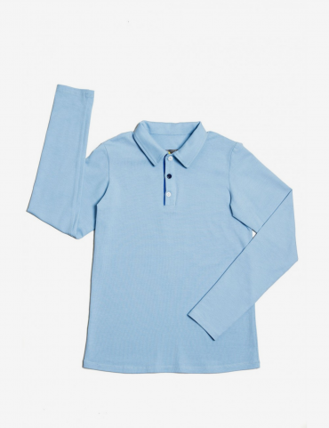 Mokykliniai polo marškinėliai - melsvi ilgom rankovėm - School polo t-shirts - blue with long sleeves