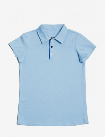 Mokykliniai žydri polo marškinėliai trumpom rankovėm - School blue polo t-shirts with short sleeves